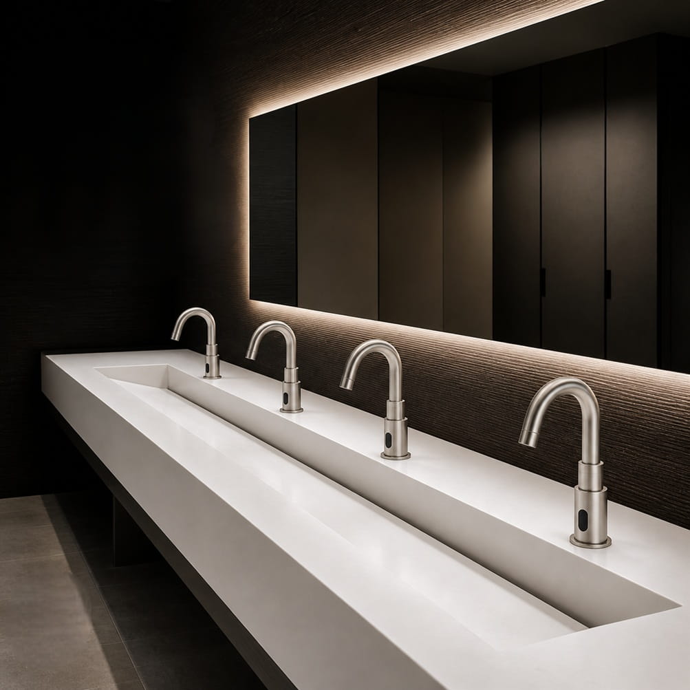 Fontana Claremont wall mount automatic touchless sensor faucet in chrome finish